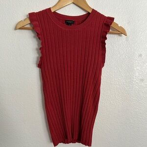 Ann Taylor Factory Rust color Ribbed Sleeveless Tank Top